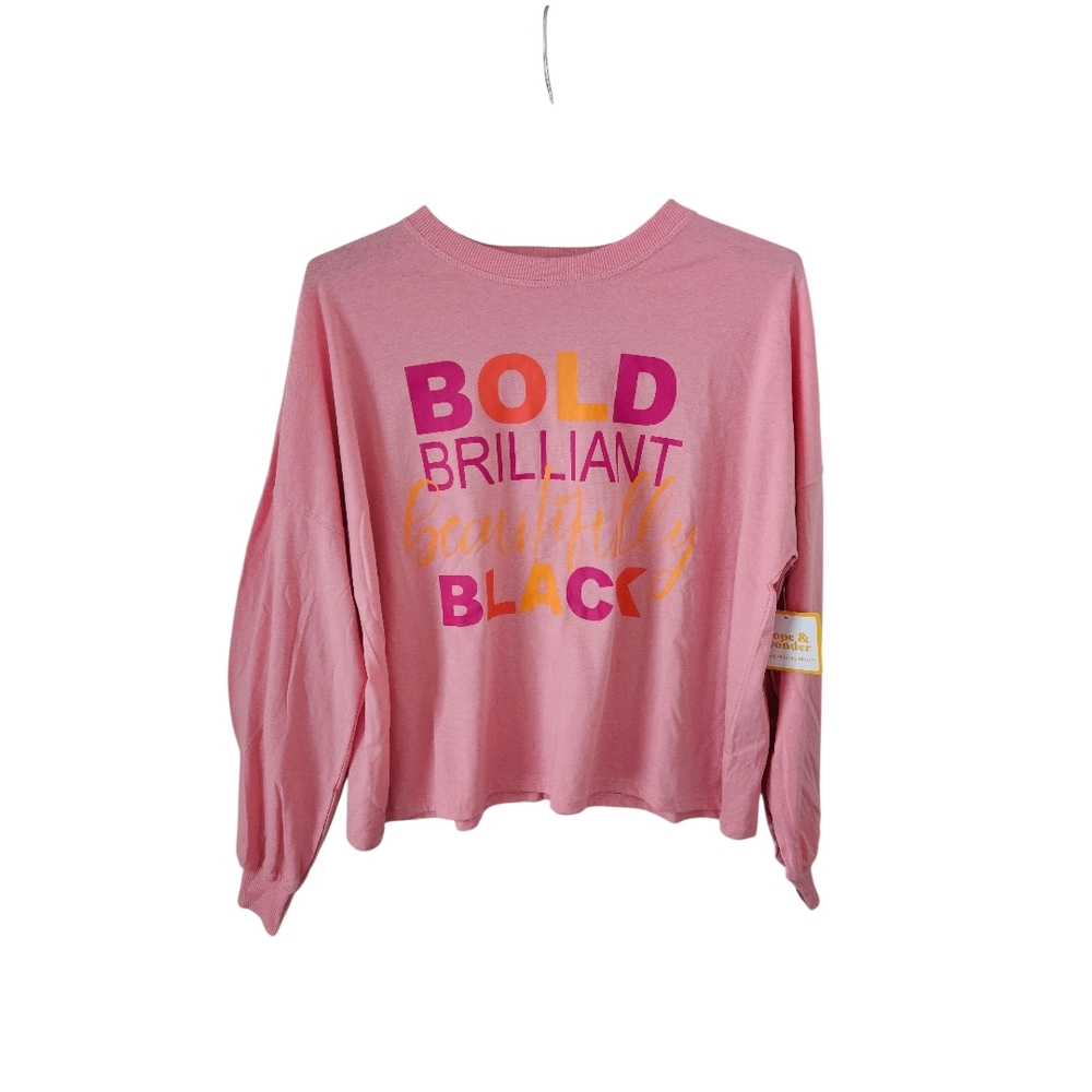 Pink Celebrating Black Beauty Graphic Long Sleeve Shirt - Picture 2 of 4
